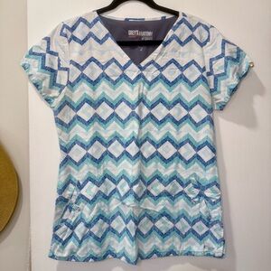 Bardo Grey's Anatomy Zigzag Scrub Top || Size: Medium || Like New